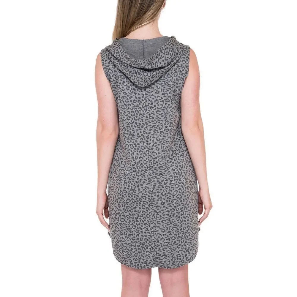 BOBEAU Soft French Terry Hooded Sleeveless Dress